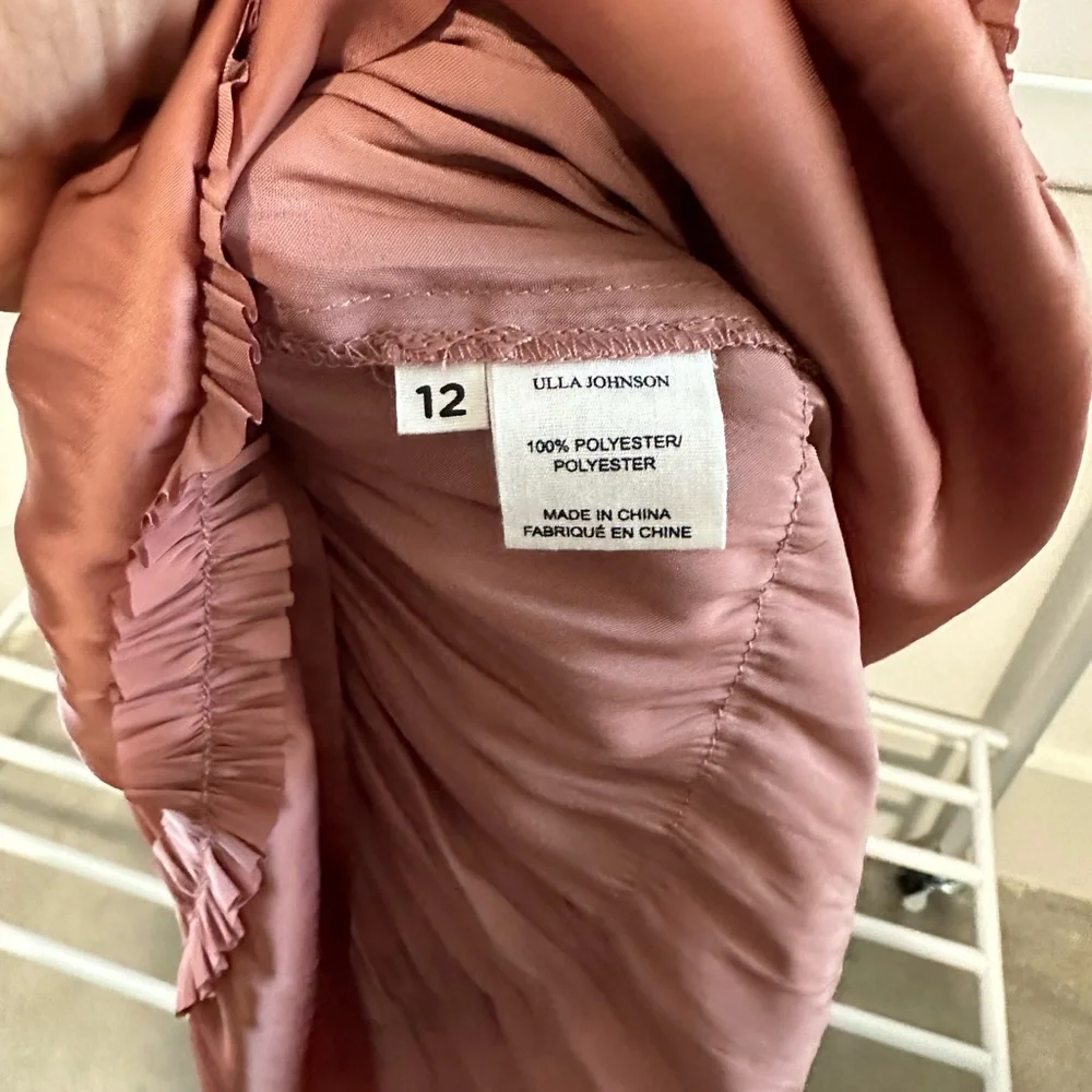 Ulla Johnson Mauve Silky Pleated Midi Dress, Sz 12 - Picture 4 of 4